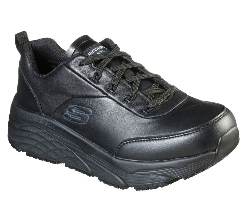 Skechers Herr Svarta Snörskor - Work Relaxed Fit: Max Cushioning Elite Sr - Filchner - Sverige (JFNH